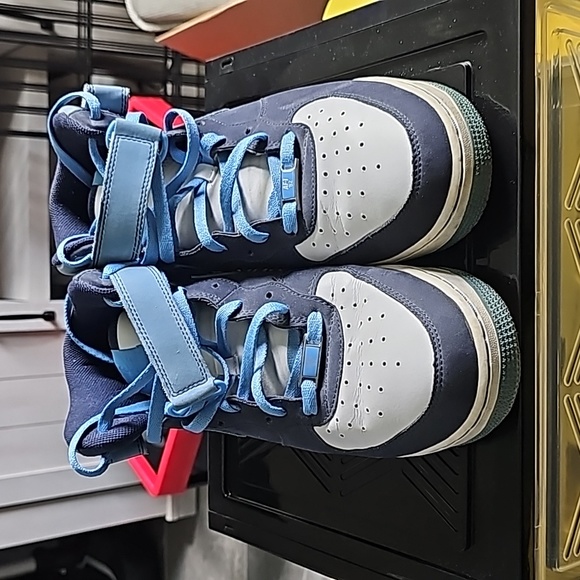 Nike Airforce One Blue Navy Suede High Top Sneakers Size 10 - Picture 3 of 12